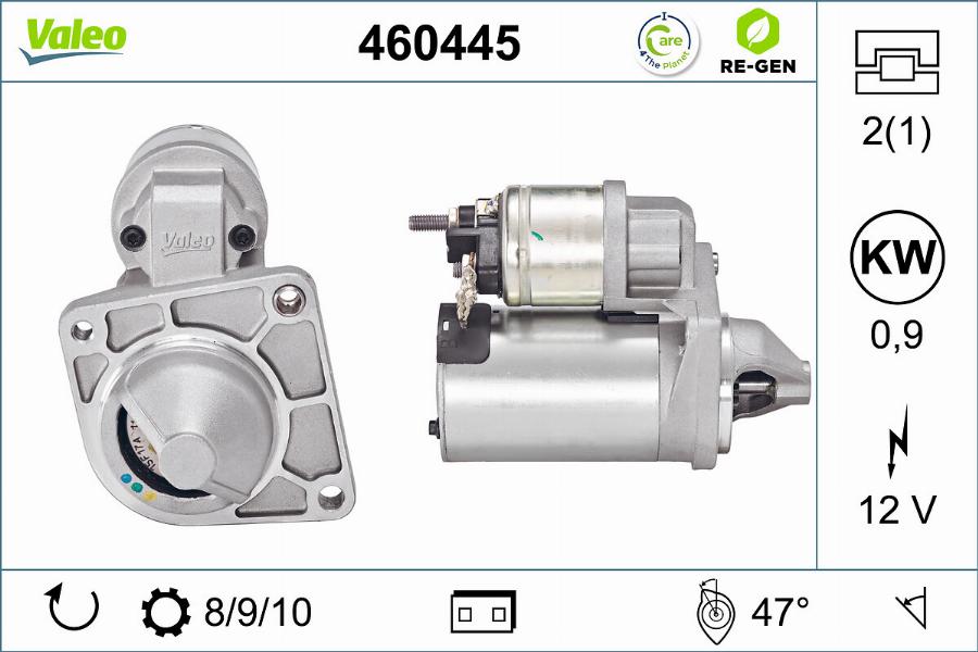 Valeo 460445 - Стартер autospares.lv