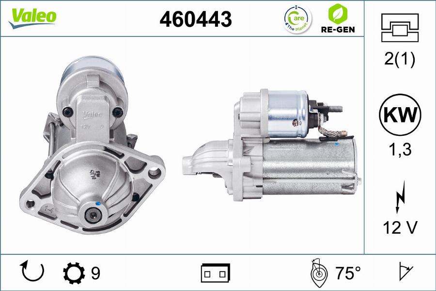 Valeo 460443 - Стартер autospares.lv