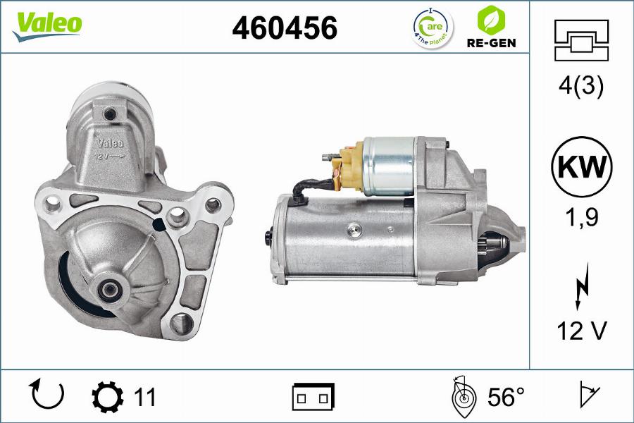 Valeo 460456 - Стартер autospares.lv