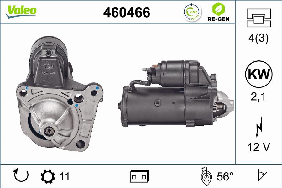 Valeo 460466 - Стартер autospares.lv