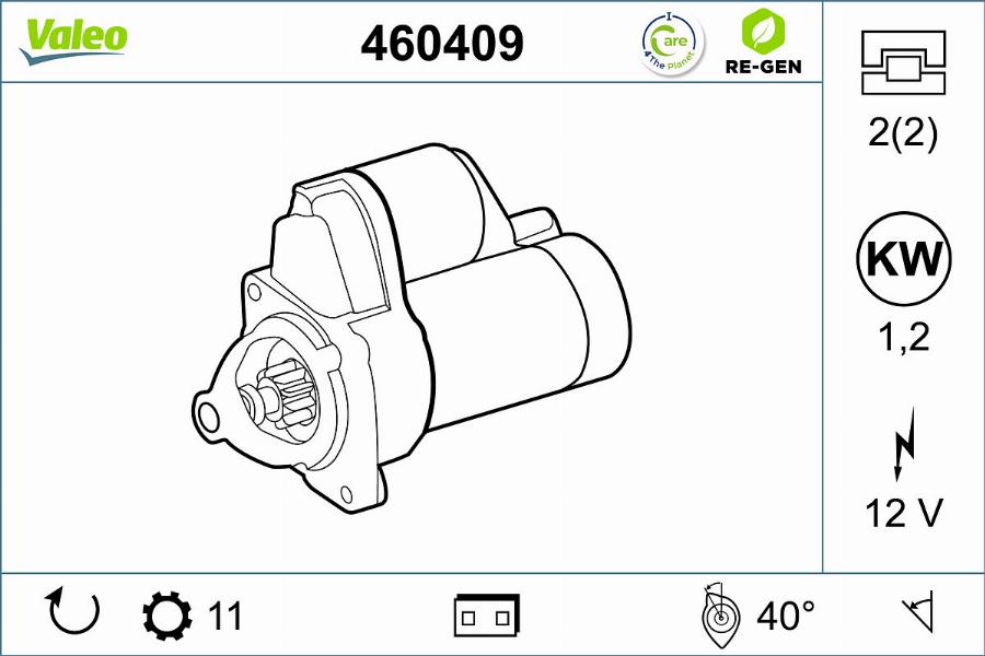 Valeo 460409 - Стартер autospares.lv