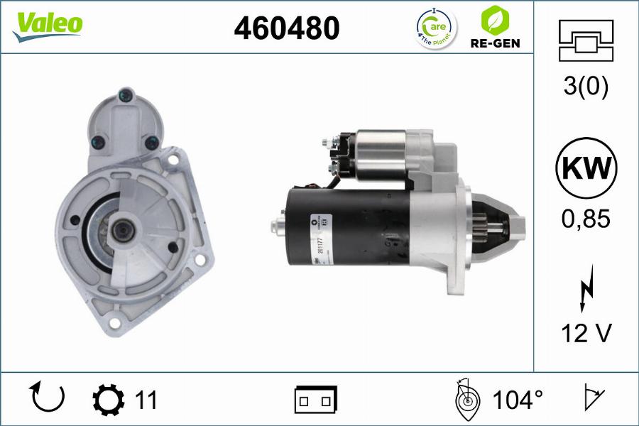 Valeo 460480 - Стартер autospares.lv