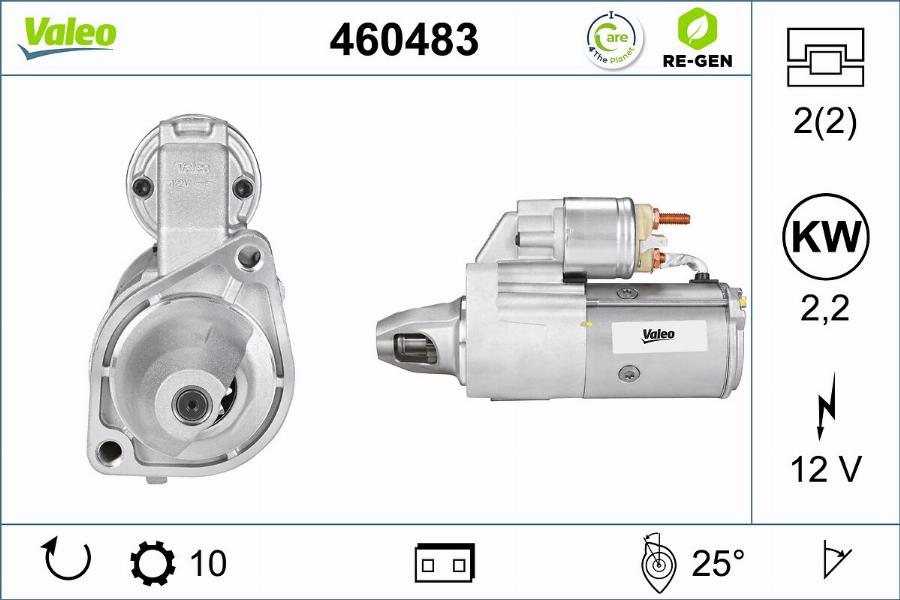 Valeo 460483 - Стартер autospares.lv