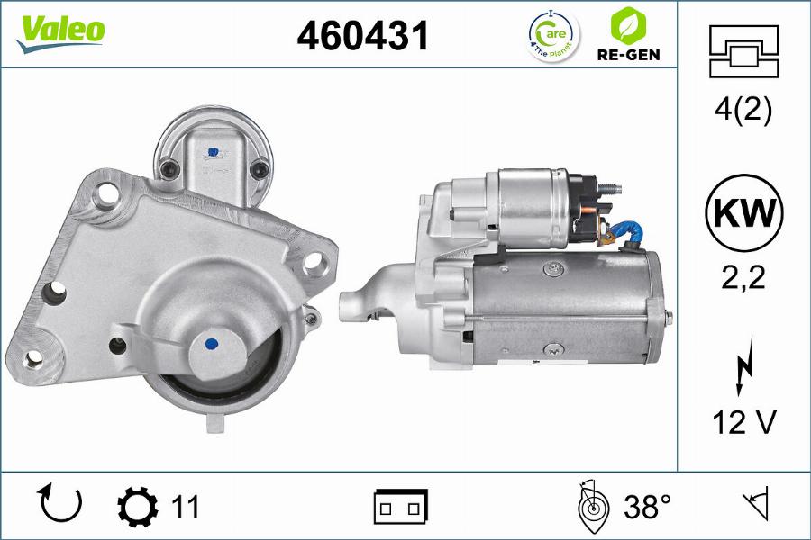 Valeo 460431 - Стартер autospares.lv