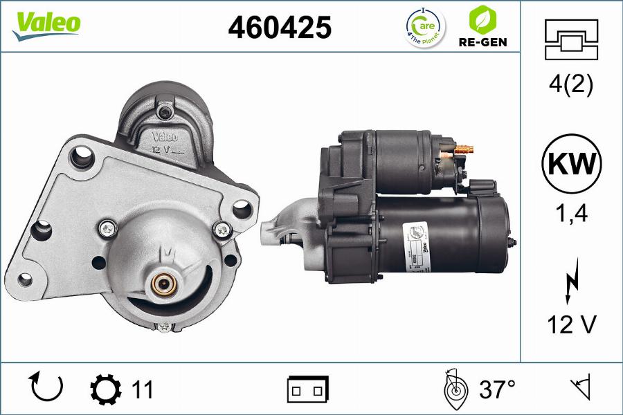 Valeo 460425 - Стартер autospares.lv