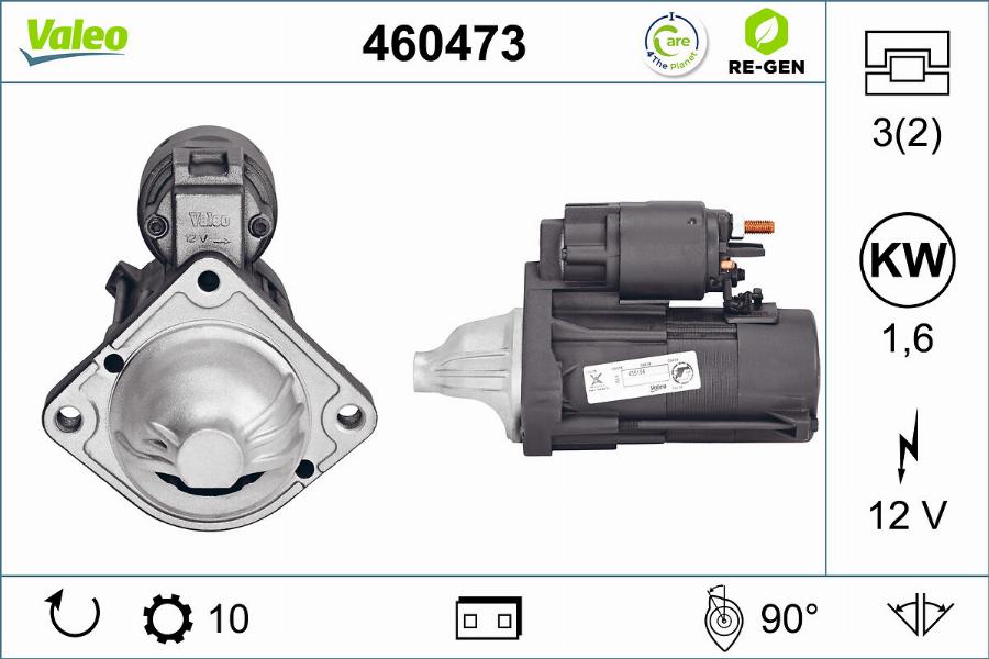 Valeo 460473 - Стартер autospares.lv