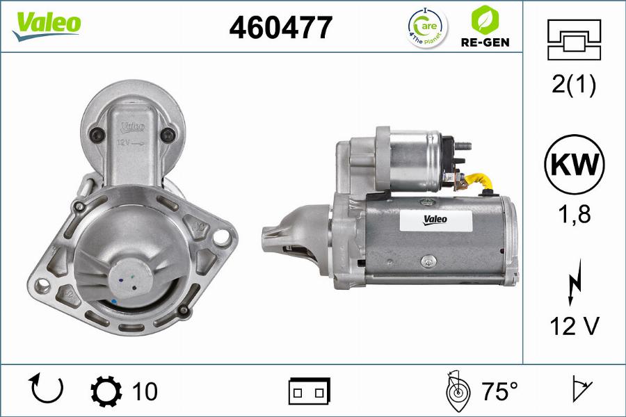 Valeo 460477 - Стартер autospares.lv