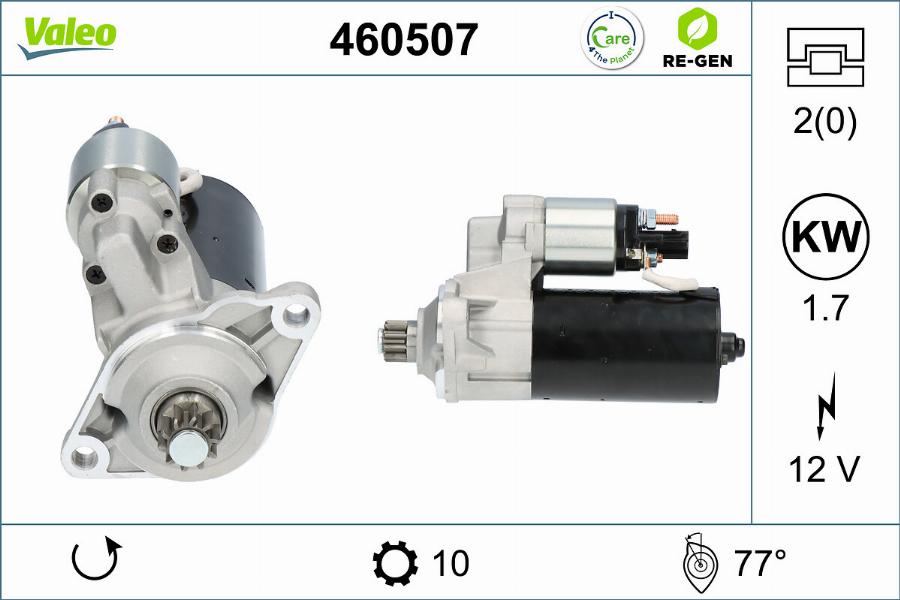 Valeo 460507 - Стартер autospares.lv