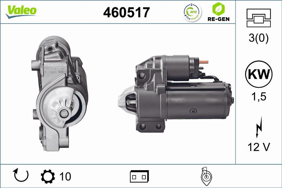 Valeo 460517 - Стартер autospares.lv