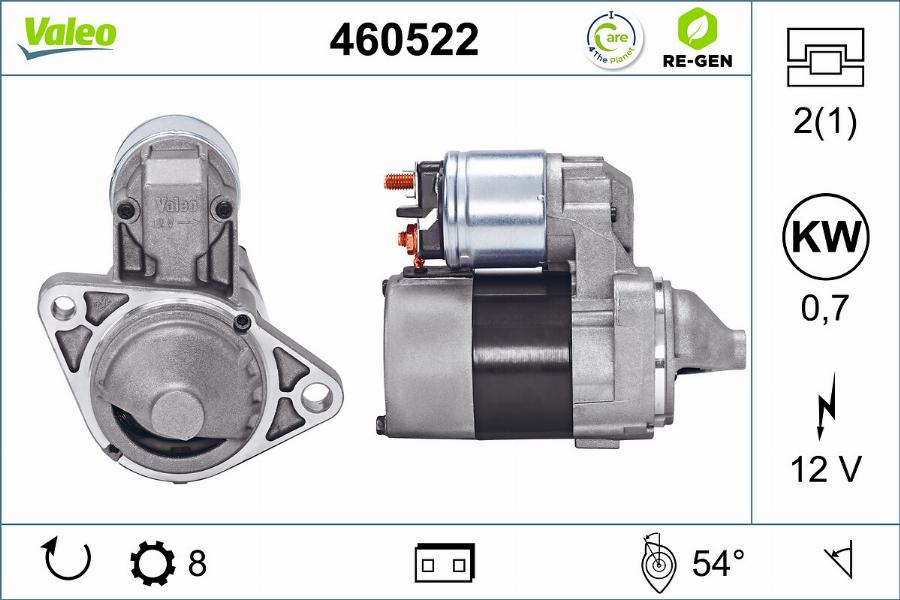 Valeo 460522 - Стартер autospares.lv