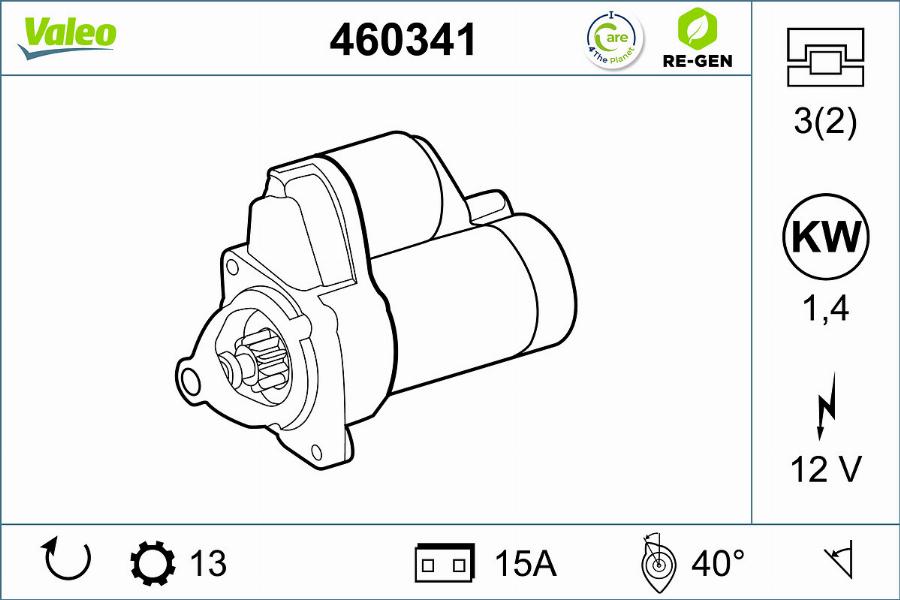 Valeo 460341 - Стартер autospares.lv