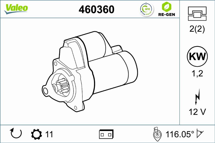 Valeo 460360 - Стартер autospares.lv