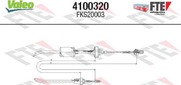 Valeo 4100320 - Трос, управление сцеплением autospares.lv