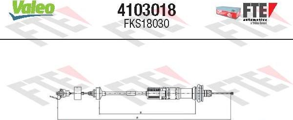 Valeo 4103018 - Трос, управление сцеплением autospares.lv