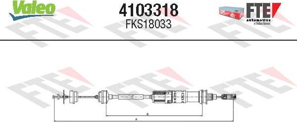 Valeo 4103318 - Трос, управление сцеплением autospares.lv