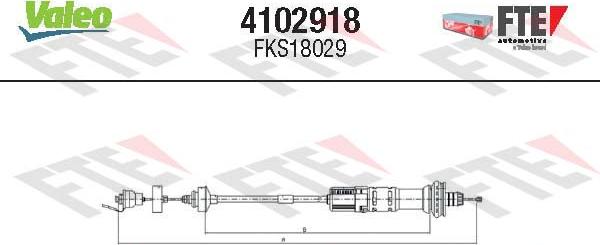 Valeo 4102918 - Трос, управление сцеплением autospares.lv