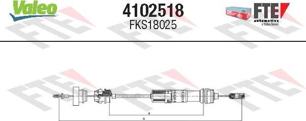 Valeo 4102518 - Трос, управление сцеплением autospares.lv