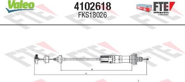 Valeo 4102618 - Трос, управление сцеплением autospares.lv