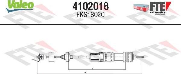 Valeo 4102018 - Трос, управление сцеплением autospares.lv