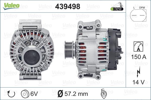 Valeo 439498 - Генератор autospares.lv