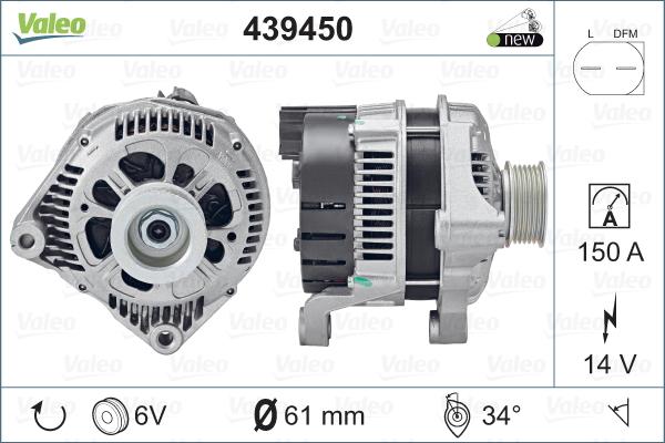 Valeo 439450 - Генератор autospares.lv