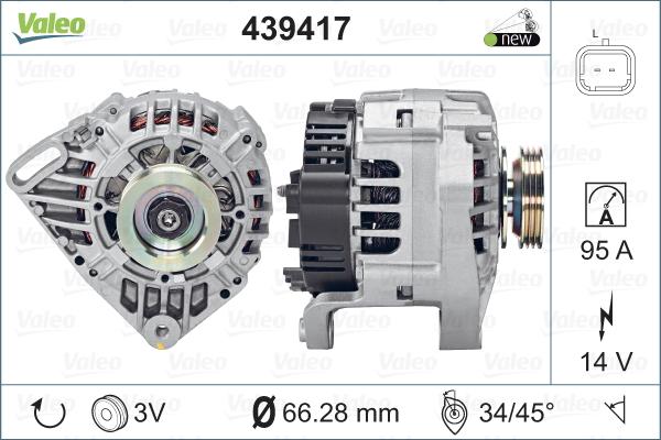 Valeo 439417 - Генератор autospares.lv