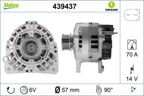 Valeo 439437 - Генератор autospares.lv