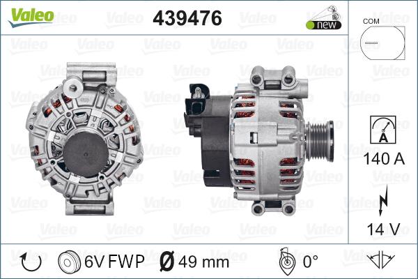 Valeo 439476 - Генератор autospares.lv