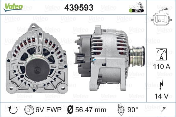 Valeo 439593 - Генератор autospares.lv