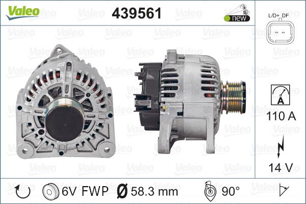 Valeo 439561 - Генератор autospares.lv