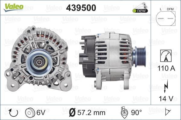 Valeo 439500 - Генератор autospares.lv