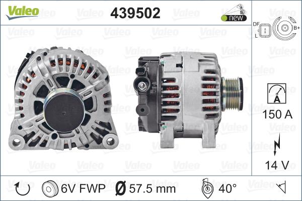 Valeo 439502 - Генератор autospares.lv