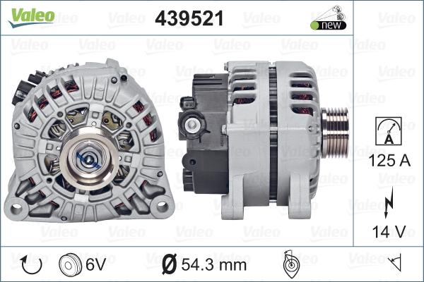 Valeo 439521 - Генератор autospares.lv