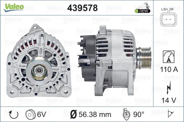 Valeo 439578 - Генератор autospares.lv