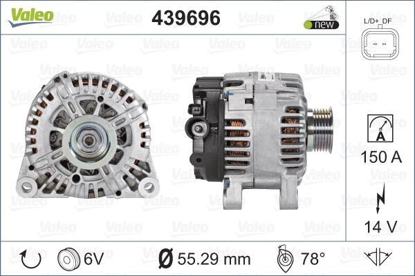 Valeo 439696 - Генератор autospares.lv