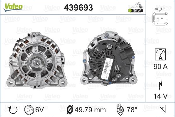 Valeo 439693 - Генератор autospares.lv