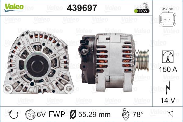 Valeo 439697 - Генератор autospares.lv