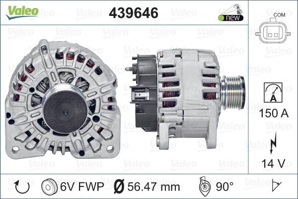 Valeo 439646 - Генератор autospares.lv