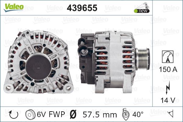 Valeo 439655 - Генератор autospares.lv