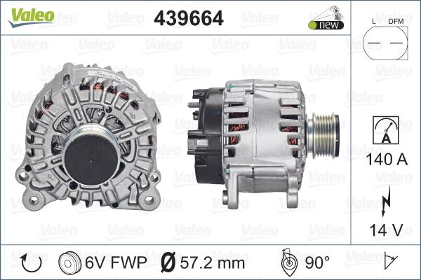 Valeo 439664 - Генератор autospares.lv