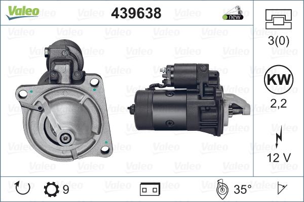 Valeo 439638 - Стартер autospares.lv