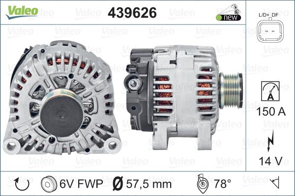 Valeo 439626 - Генератор autospares.lv