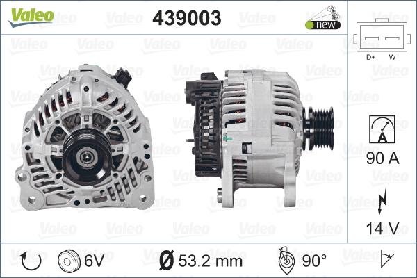 Valeo 439003 - Генератор autospares.lv