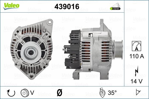 Valeo 439016 - Генератор autospares.lv