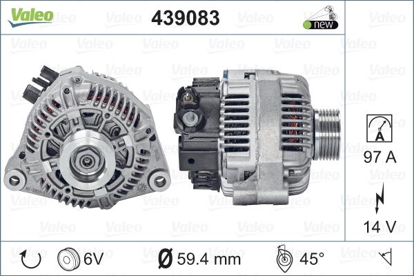 Valeo 439083 - Генератор autospares.lv