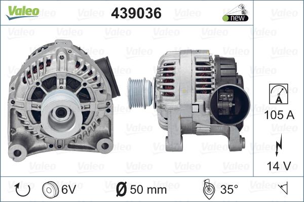 Valeo 439036 - Генератор autospares.lv