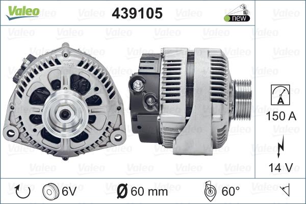 Valeo 439105 - Генератор autospares.lv