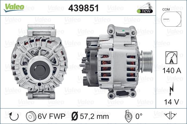 Valeo 439851 - Генератор autospares.lv