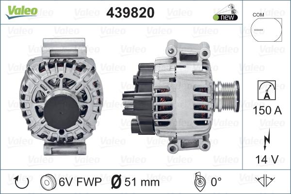 Valeo 439820 - Генератор autospares.lv