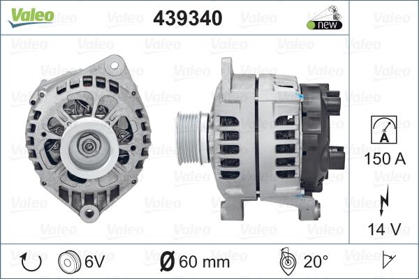 Valeo 439340 - Генератор autospares.lv